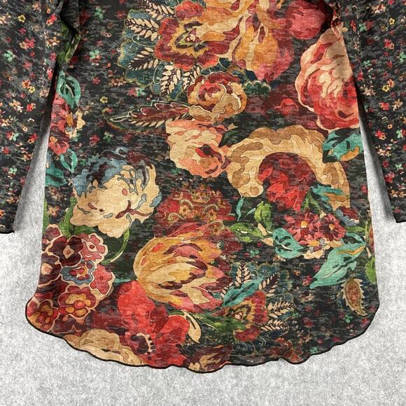 Amma Design Tunic Top Womens Large Floral Indie Boho Peasant Artsy USA - Picture 11 of 13
